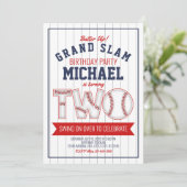 Tweede verjaardagsuitnodiging honkbal kaart (Staand voorkant)