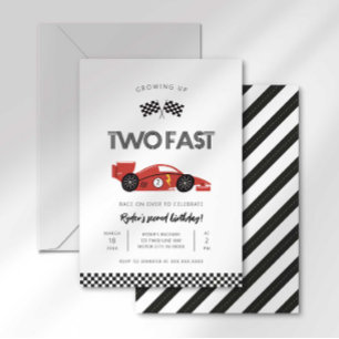 Tweede verjaardagsuitnodiging 'Two Fast' Kaart