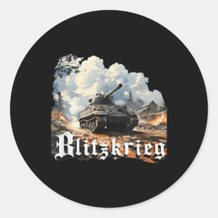 Tweede Wereldoorlog Blitzkrieg Ronde Sticker