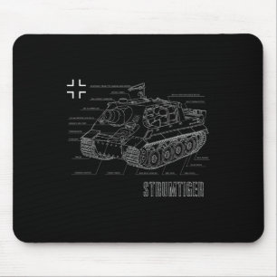 Tweede Wereldoorlog Duitse Tank Sturmtiger Bluepri Muismat