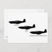 Tweede Wereldoorlog Noord-Amerikaanse P-51 Mustan Briefkaart (Voorkant / Achterkant)