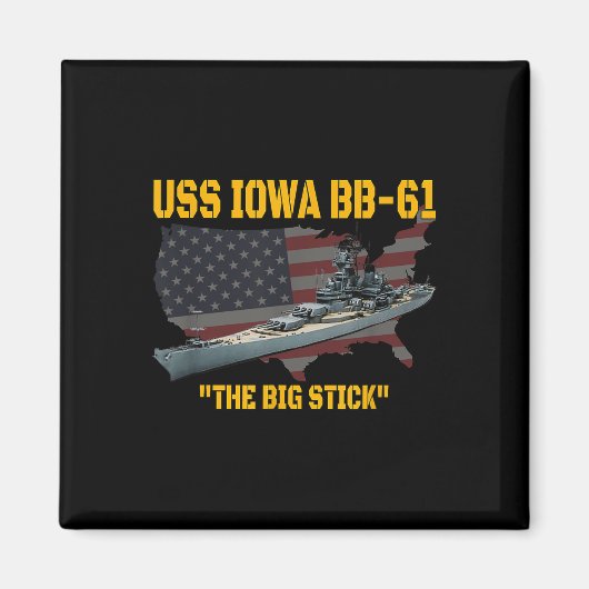 Tweede Wereldoorlog oorlogsschip USS Iowa & WW Magneet (Voorkant)