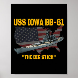 Tweede Wereldoorlog oorlogsschip USS Iowa &amp; WW Poster