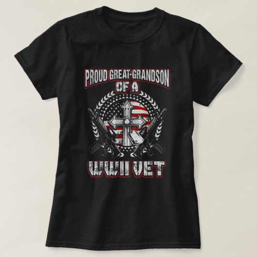 Tweede Wereldoorlog Veteraan trots grootzoon WWII  T-shirt (Design voorkant)
