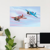 Tweede Wereldoorlog Vliegtuig Poster (Thuiskantoor)