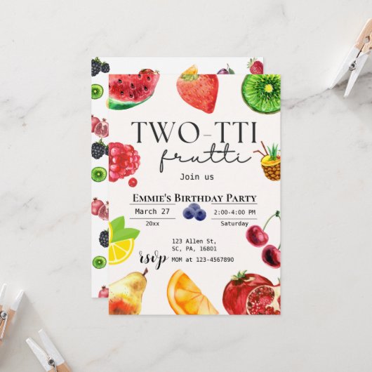 TWEEDE Zomdag van de Tropische Fruit van Tti Frutt Kaart (Voorkant / Achterkant in situ)