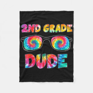 Tweedegraads kerel tie-dye terug naar school stude fleece deken