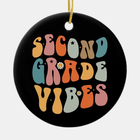 Tweedegraads vibes terug naar school Groovy School Keramisch Ornament (Voorkant)