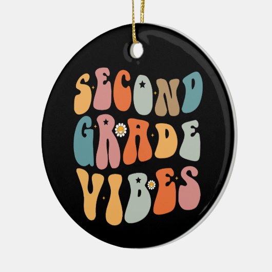Tweedegraads vibes terug naar school Groovy School Keramisch Ornament (Links)