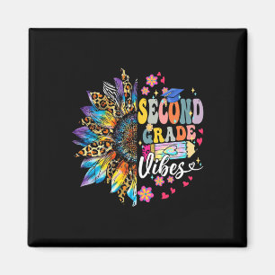 Tweedegraads vibes terug naar school Leopard Sunfl Magneet