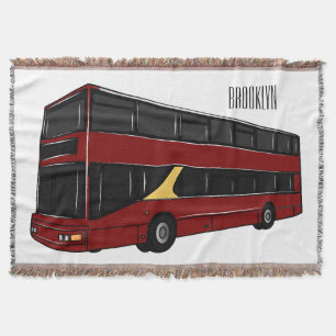 Tweedehandsbus cartoon illustratie deken