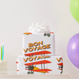 tweedekker- vliegtuig van Bon Voyage Cadeaupapier