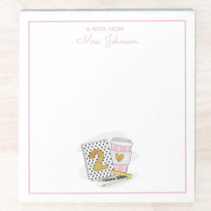 Tweedeklas leraar Witte leraar waardering Notitieblok