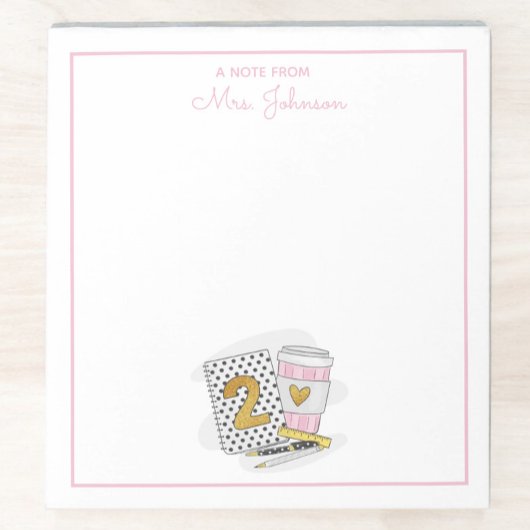 Tweedeklas leraar Witte leraar waardering Notitieblok