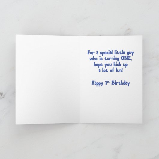 Tweedeneef Jongen 1e Verjaardag Sportballen Kaart (Binnen)