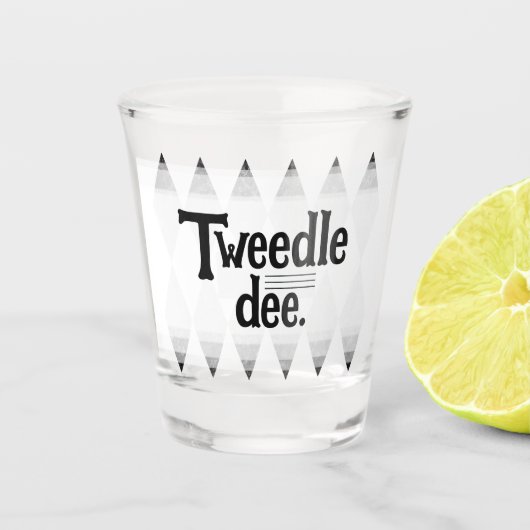 TWEEDLE DEE-bachelorette argyle-diamant Shot Glass Glas (Voorkant)