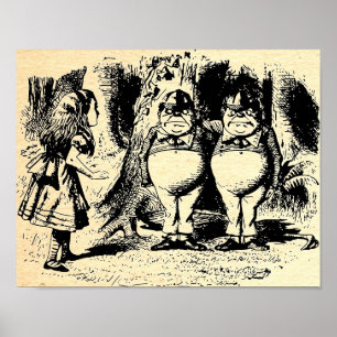 Tweedle Dee en Tweedle Dum Alice Poster