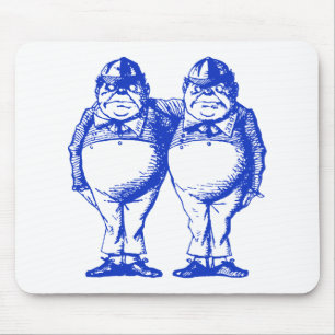 Tweedle Dee en Tweedle Dum Inked Blue Muismat