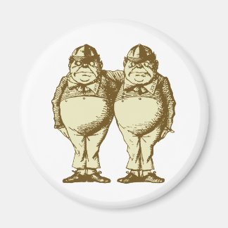 Tweedle Dee en Tweedle Dum Inked Sepia Magneet