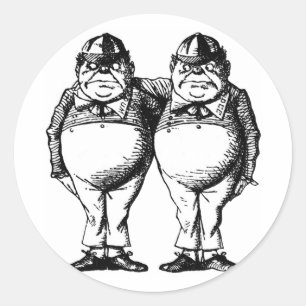 Tweedle Dee en Tweedle Dum Ronde Sticker