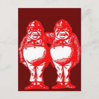 Tweedle Dee & Tweedle Dum in Oranje Red Briefkaart
