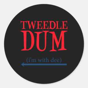 Tweedle Dum I'm With Dee - Het luie stel Halloween Ronde Sticker
