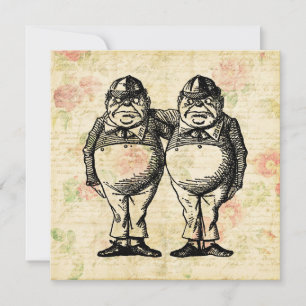 Tweedledee en Tweedledum Alice in Wonderland Feestdagenkaart