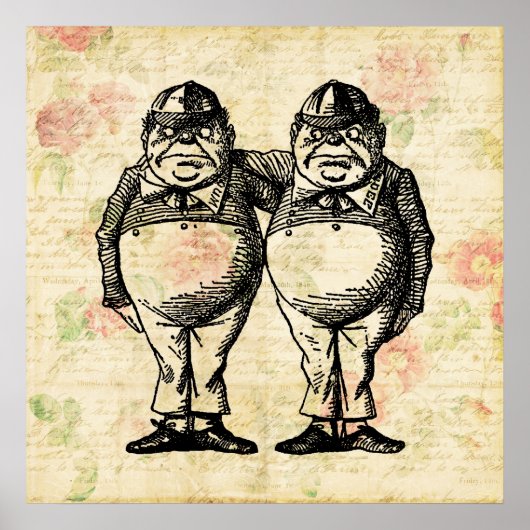 Tweedledee en Tweedledum Alice in Wonderland Poster (Voorkant)