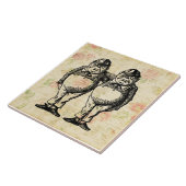 Tweedledee en Tweedledum Alice in Wonderland Tegeltje (Zijkant)