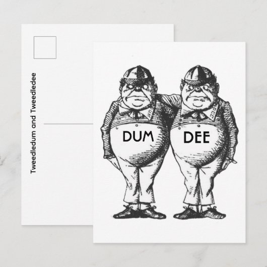 Tweedledum en Tweedledee Briefkaart (Voorkant / Achterkant)