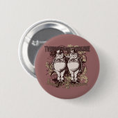 Tweedledum en Tweedledee Carnivale Style Ronde Button 5,7 Cm (Voorkant /achterkant)
