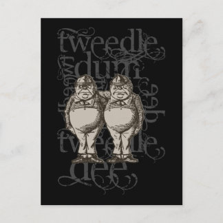 Tweedledum & Tweedledee Grunge (enkel cijfer) Briefkaart