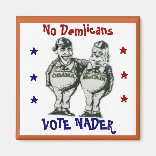 Tweedlestom en Tweedledumber Square Magnet Magneet (Voorkant)