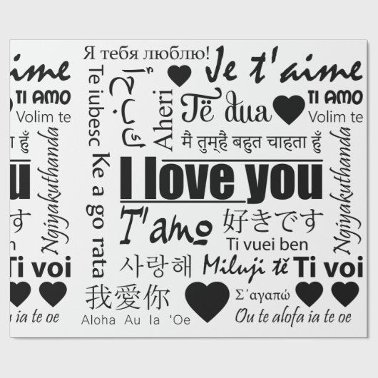 Tweeëntwintig manieren om te zeggen dat ik van je  cadeaupapier (Vlak)