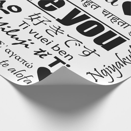 Tweeëntwintig manieren om te zeggen dat ik van je  cadeaupapier (Hoek)