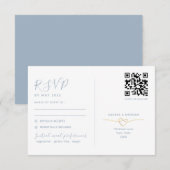 Tweefunctie trouw-RSVP kaart met QR-code (Voorkant / Achterkant)