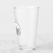 Tweeg Witte kattenglazen. Glas (Links)