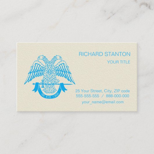 Tweehoekige adelaar als Masonic-symbool Visitekaartje (Voorkant)