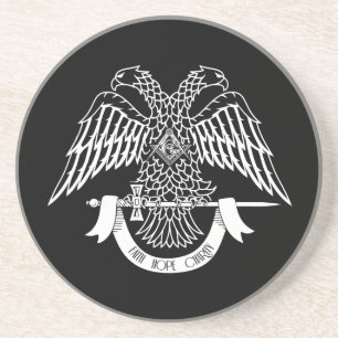 Tweehoekige adelaar als Masonic-symbool Zandsteen Onderzetter