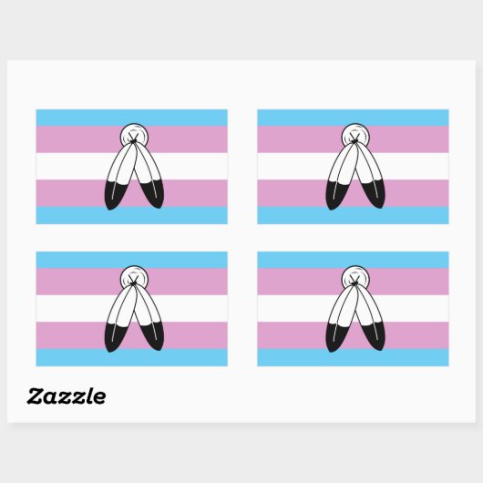 Tweehoekige Trans Pride Flag Rechthoekige Sticker (Vel)