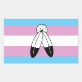 Tweehoekige Trans Pride Flag Rechthoekige Sticker (Voorkant)