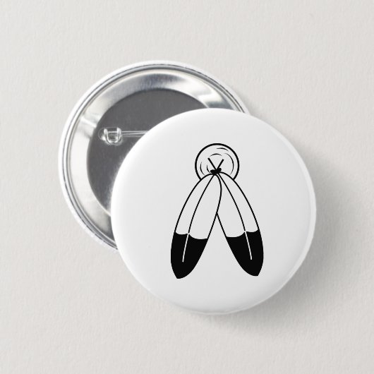 Tweehoekige vlag ronde button 5,7 cm (Voorkant /achterkant)