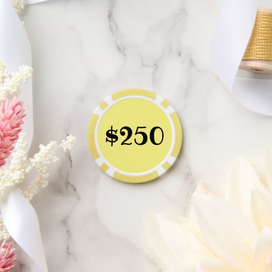 Tweehonderd vijftig dollar (logo) poker chips (Huwelijk)