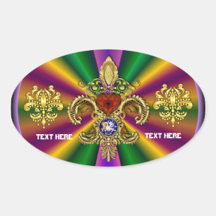 Tweehonderdjarige Mardi Gras Uitzicht Hints 50 Kle Ovale Sticker