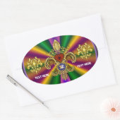 Tweehonderdjarige Mardi Gras Uitzicht Hints 50 Kle Ovale Sticker (Envelop)