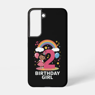 Tweejarige verjaardagsmeisje Cute 2de verjaardag Samsung Galaxy Hoesje