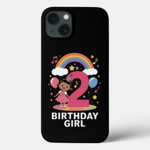 Tweejarige verjaardagsmeisje Cute 2e verjaardag iPhone 13 Hoesje