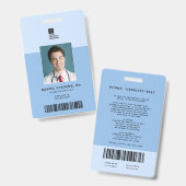 Tweekleur Medisch Personeel ID + Barcode Verticaal Badge (Voor- en achterkant)