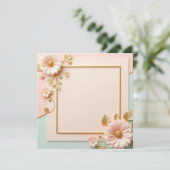 Tweekleurig bloemmotief kaart (Staand voorkant)