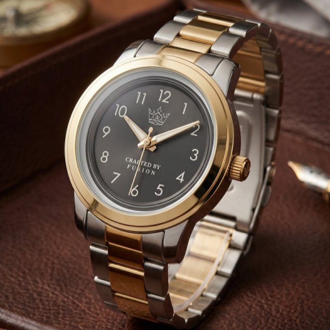 Tweekleurig goud & zilver horloge met cijferdial (Creator heeft geüpload)